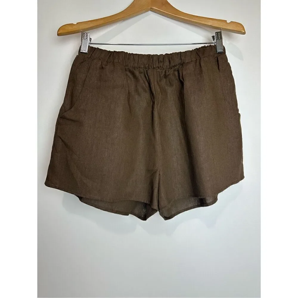 Brown Linen Short Set - Picture 9 of 9